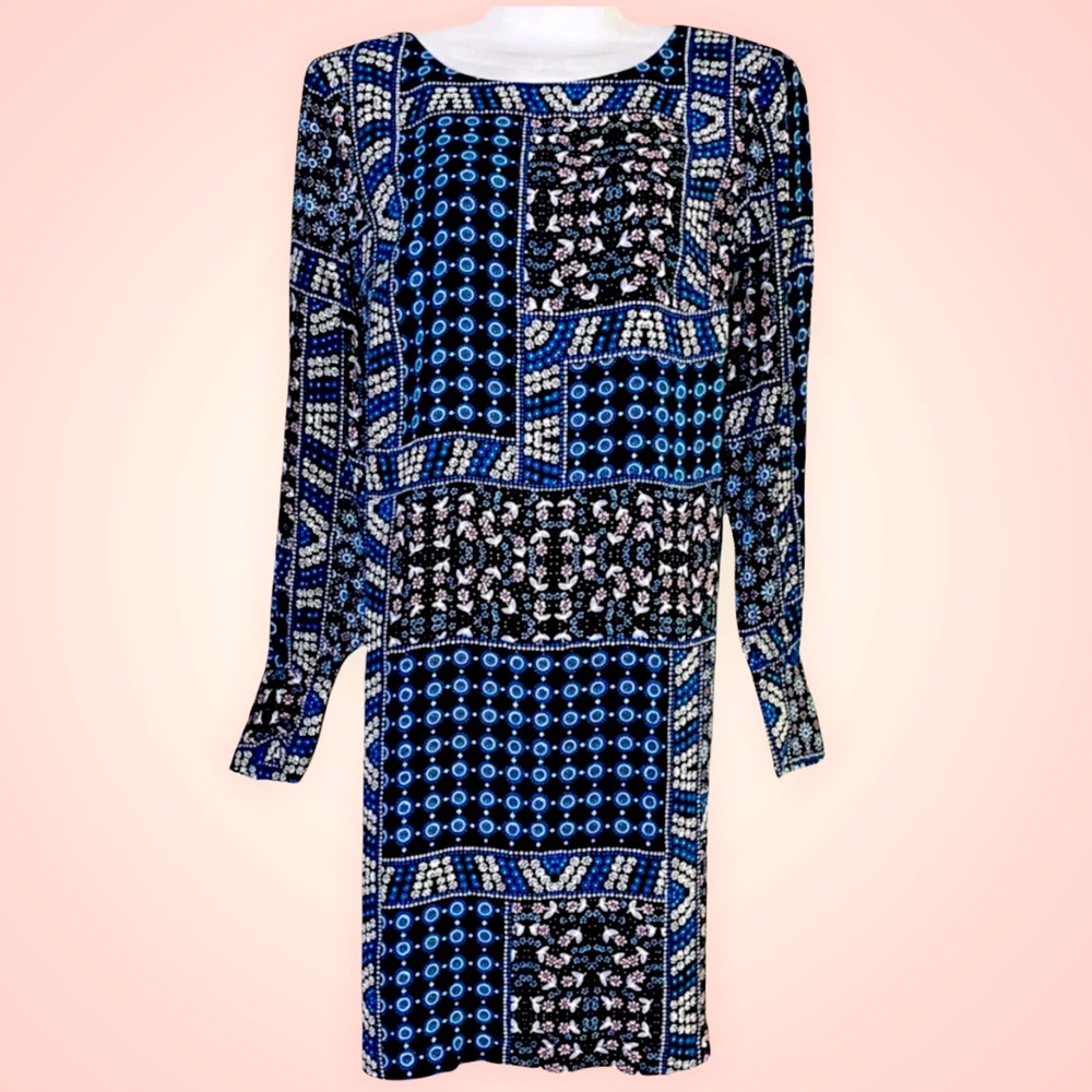 Loft Boho Floral Patchwork Long Sleeve Midi Dress | Size 0